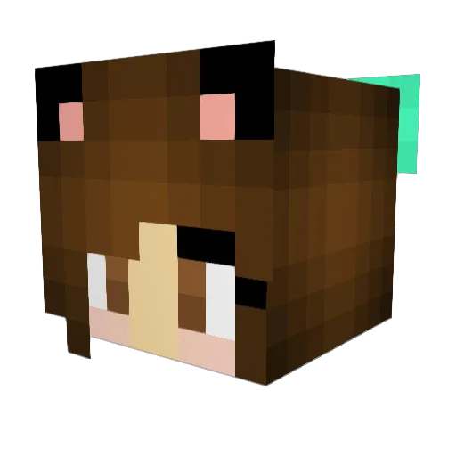 AquaKitty2 Minecraft avatar head, 3D render