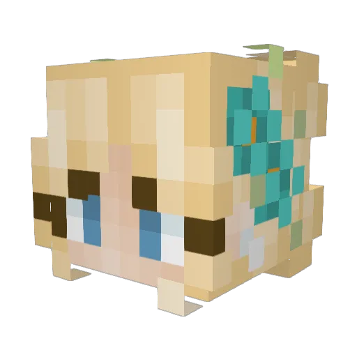 AquaMysterious Minecraft avatar head, 3D render