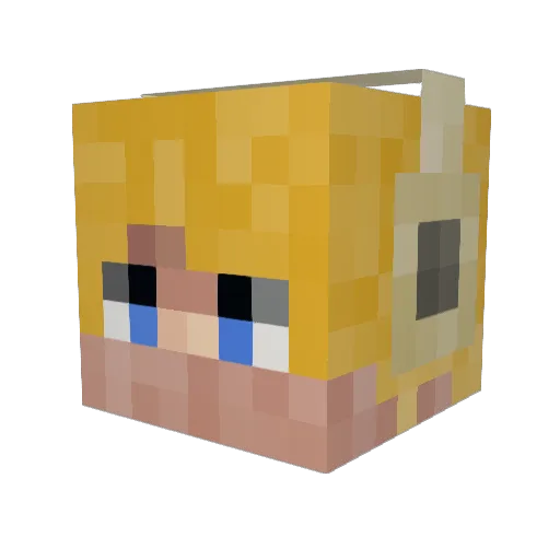 AquaSoup Minecraft avatar head, 3D render