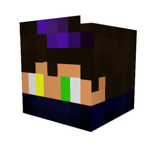 AquaX_MC Minecraft avatar head, 3D render