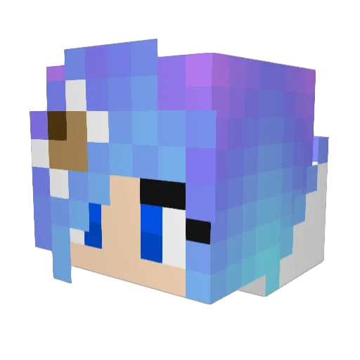 Aqua_Gamer_36 Minecraft avatar head, 3D render