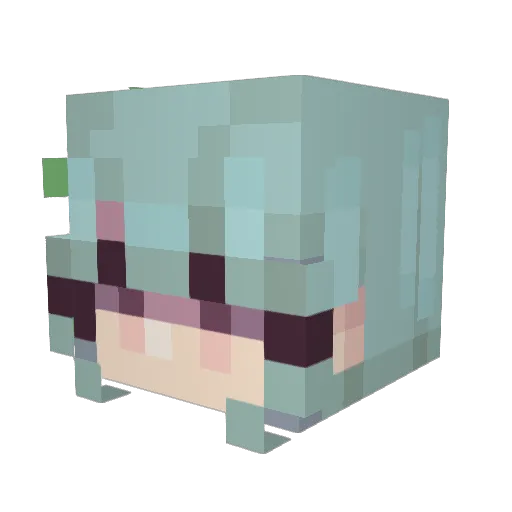 Aquadachi Minecraft avatar head, 3D render