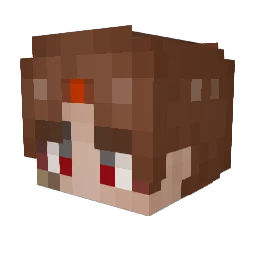 AquafiinaVT Minecraft avatar head, 3D render
