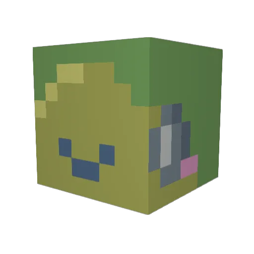 Aquafriend Minecraft avatar head, 3D render