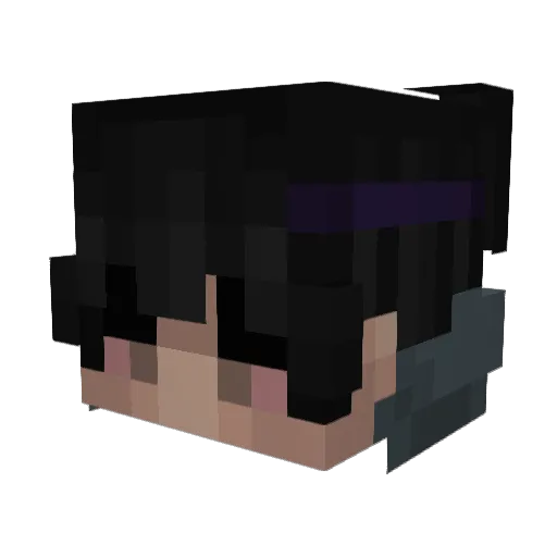 Aquagigi Minecraft avatar head, 3D render