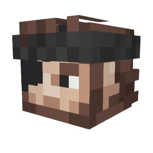 Aquahh Minecraft avatar head, 3D render