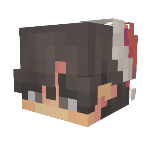 Aquaily Minecraft avatar head, 3D render