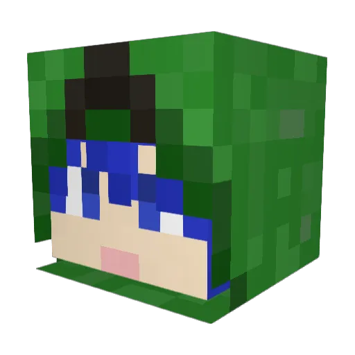 Aqualakitu Minecraft avatar head, 3D render