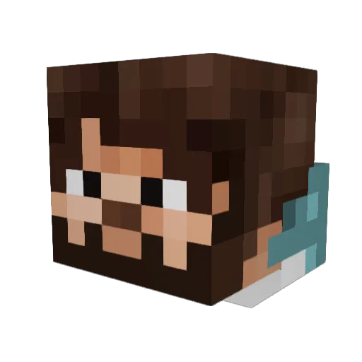 Aqualightnin Minecraft avatar head, 3D render