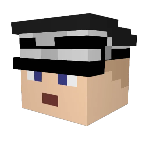 Aqualty Minecraft avatar head, 3D render