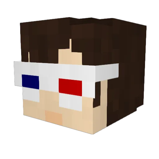 Aquantico Minecraft avatar head, 3D render