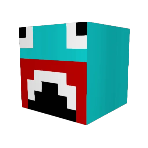 Aquaphor Minecraft avatar head, 3D render