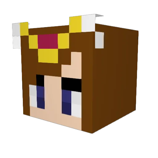 Aquara_ Minecraft avatar head, 3D render