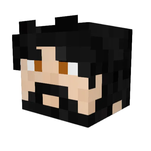 Aquarial Minecraft avatar head, 3D render