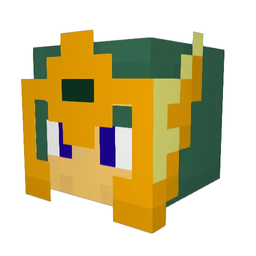 Aquarian0 Minecraft avatar head, 3D render