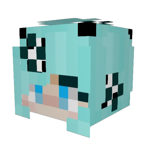 Aquarinae Minecraft avatar head, 3D render