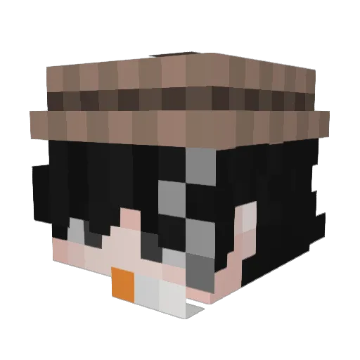 AquarthCerberus Minecraft avatar head, 3D render