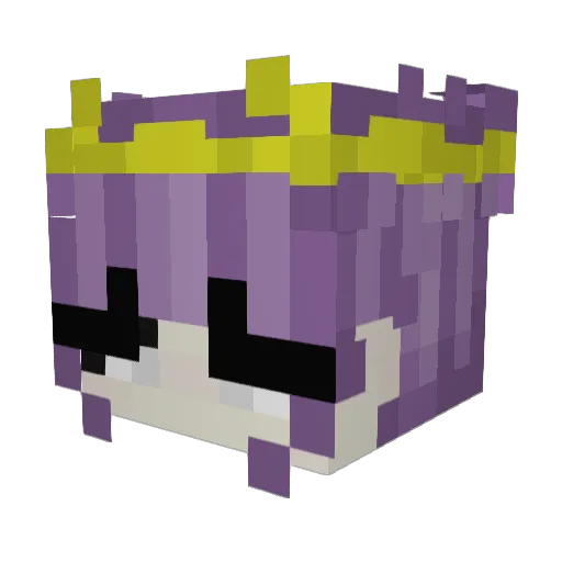 Aquaryii Minecraft avatar head, 3D render