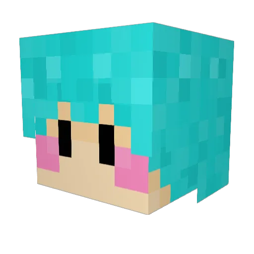 Aquasp102 Minecraft avatar head, 3D render