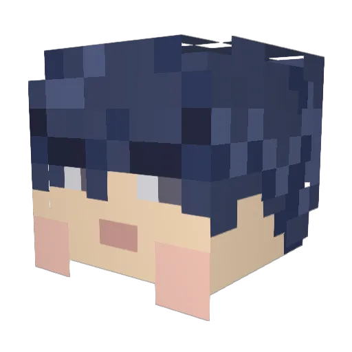 Aquastarfish Minecraft avatar head, 3D render