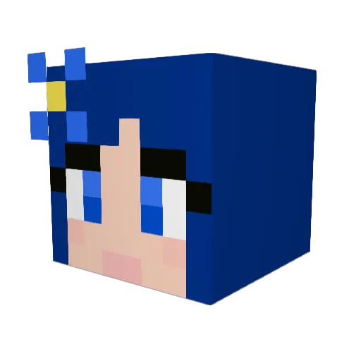 Aquaterra Minecraft avatar head, 3D render