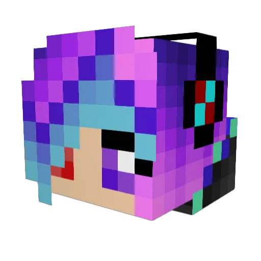 Aquathia Minecraft avatar head, 3D render