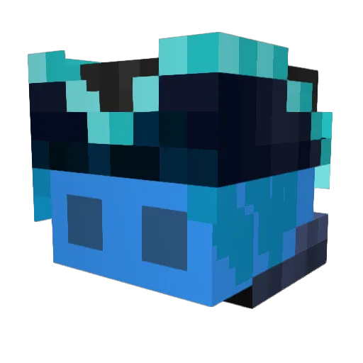 Aquaxis_ Minecraft avatar head, 3D render