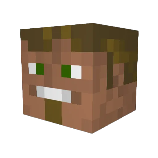 Aquean Minecraft avatar head, 3D render