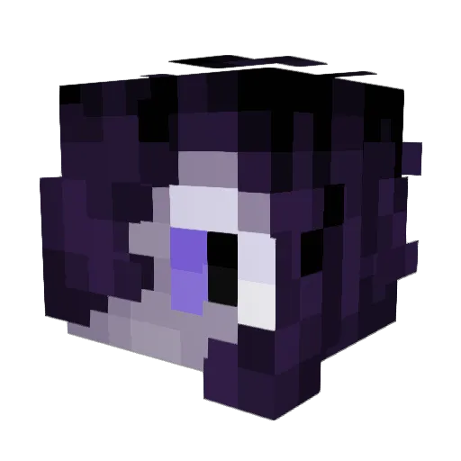 Aqueee Minecraft avatar head, 3D render