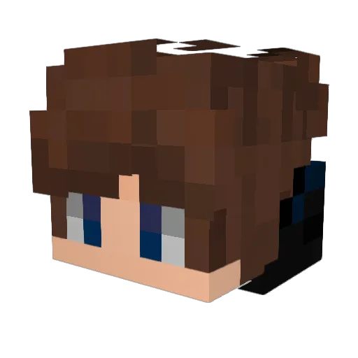 Aquema Minecraft avatar head, 3D render
