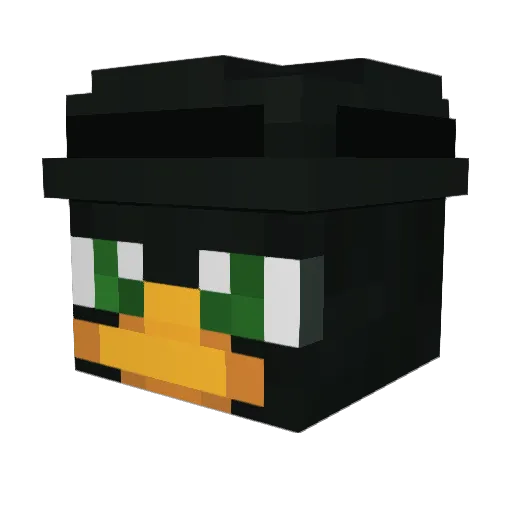 Aqueo Minecraft avatar head, 3D render