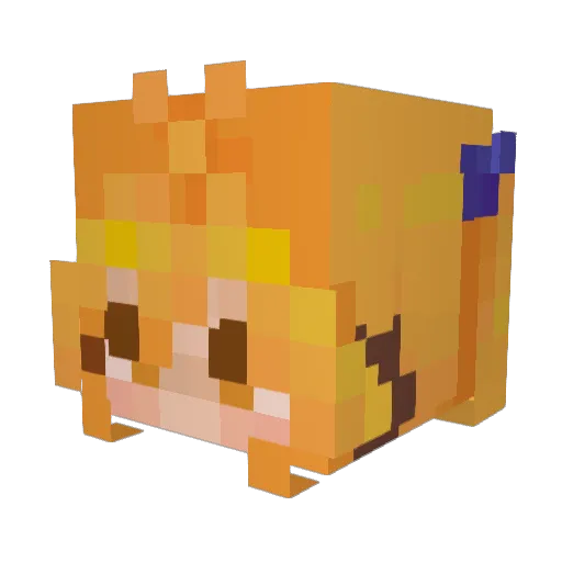 AquiTaNeru Minecraft avatar head, 3D render