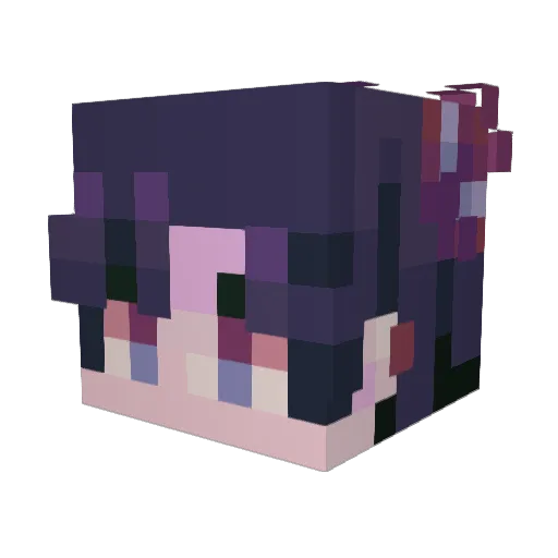 Aquited Minecraft avatar head, 3D render