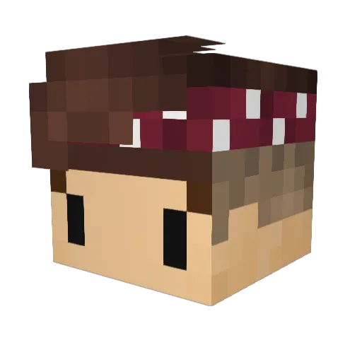 Aquix_ Minecraft avatar head, 3D render