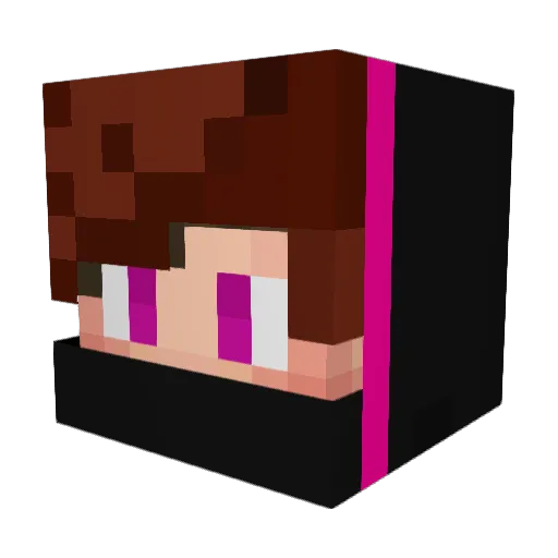 Aqumaqqq Minecraft avatar head, 3D render
