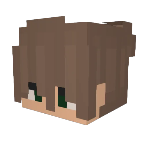 Aqune Minecraft avatar head, 3D render