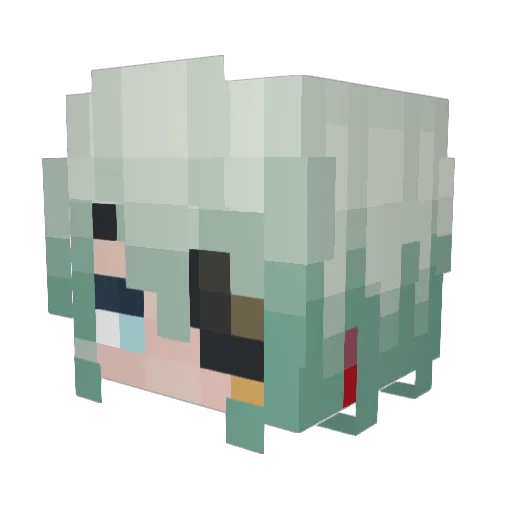 Aquoris Minecraft avatar head, 3D render