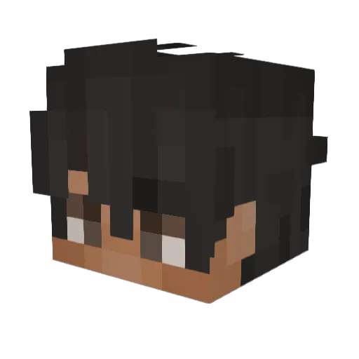 Aquuh Minecraft avatar head, 3D render
