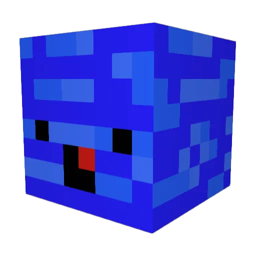 Aquuuuaa Minecraft avatar head, 3D render