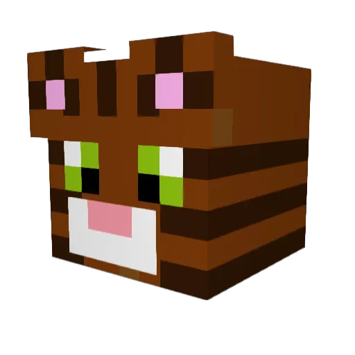 Aqyr Minecraft avatar head, 3D render