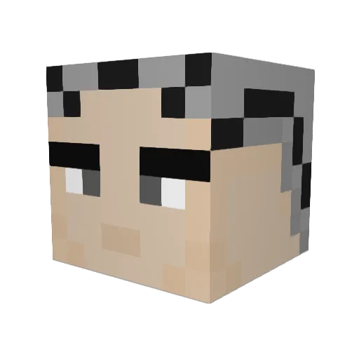 Aqzeme392 Minecraft avatar head, 3D render