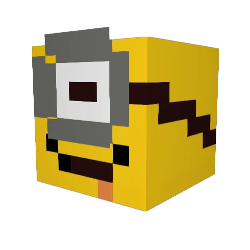 Aqzuity Minecraft avatar head, 3D render