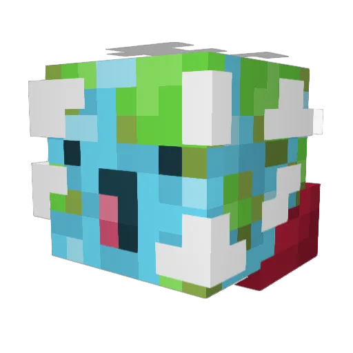 ArMiFrog Minecraft avatar head, 3D render