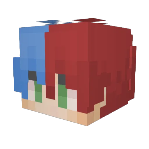 Aracnedix Minecraft avatar head, 3D render