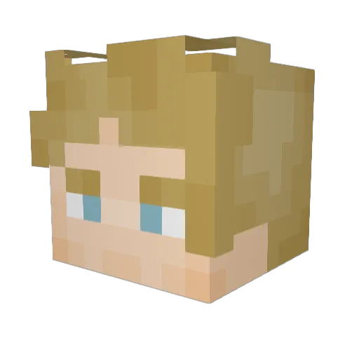 Aracoa69 Minecraft avatar head, 3D render