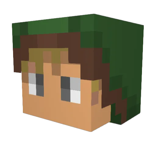 Aradiance Minecraft avatar head, 3D render