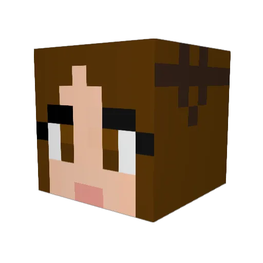 Aradne Minecraft avatar head, 3D render