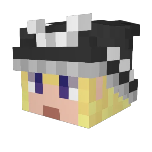 Aragaith Minecraft avatar head, 3D render
