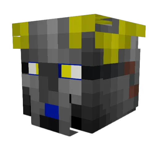 Aragottix Minecraft avatar head, 3D render