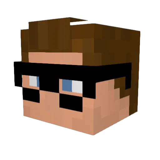 Aragree Minecraft avatar head, 3D render